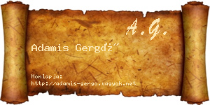Adamis Gergő névjegykártya