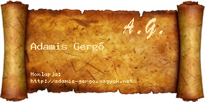 Adamis Gergő névjegykártya
